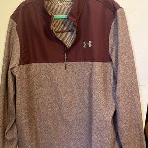 Under Armour ColdGear Pullover XXL Maroon Quarter Zip Loose Fit Athletic Shirt